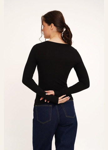 Лонгслив однотонный женский WBC02348 Черный shop (2000990202338) LAWA (316023491)