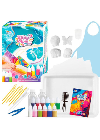 Детский набор для творчества в технике Эбру 94133, 4 гипсовые фигурки 4FUN Game Club (368996341)