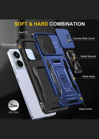 Ударопрочный чехол Camshield Army Ring для Xiaomi Redmi Note 13 4G Navy Blue No Brand (344464990)