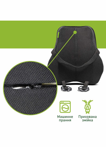 Подушка під спину автомобільна ортопедична 440x400x110 мм Чорна ProfiLuxe AMF 002 (330761225)