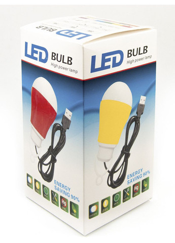 USB-светильник с LED лампочкой, шнур ~1м, 5V, 5W, (LED-BULB-5V5W-RED) DENGOS (368592273)
