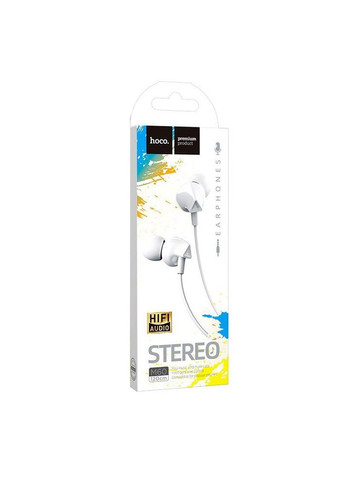 Навушники M60 Perfect sound universal earphones with mic White Hoco (297453039)