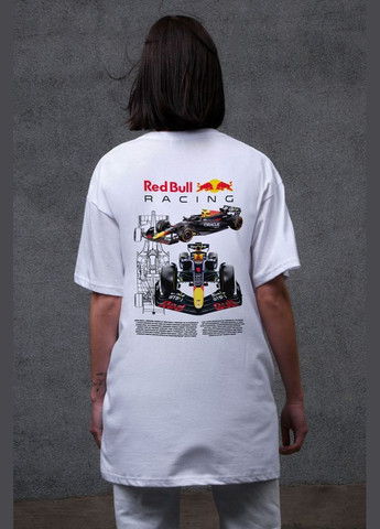 Оверсайз футболка с принтом Redbull White Without (335212889)