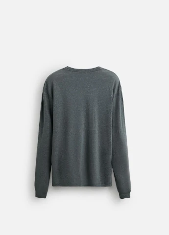 Оливковый (хаки) демисезонный повседневный лонгслив Zara однотонный