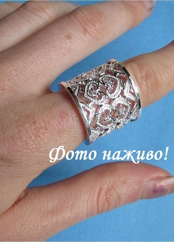 Стильное посеребренное кольцо ажурное с фианитами, 549 No Brand (397615599)