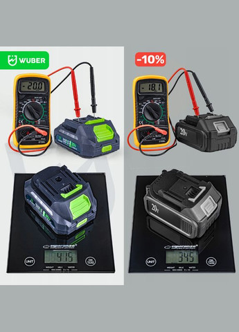 Аккумуляторная пила цепная + 2 аккумулятора 2Ач 20В + 2 шины (Польша) Wuber (340072968)