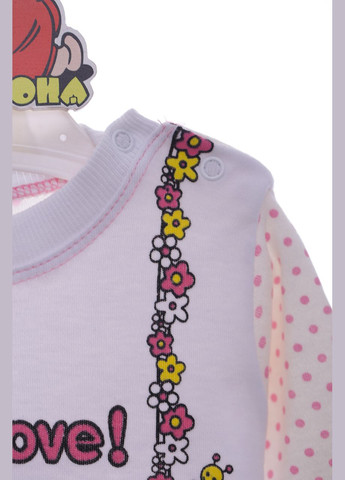 Рожева піжама з довгим рукавом для дівчинки трикотажна кітті рожева 68 см (37237) BABYKROHA