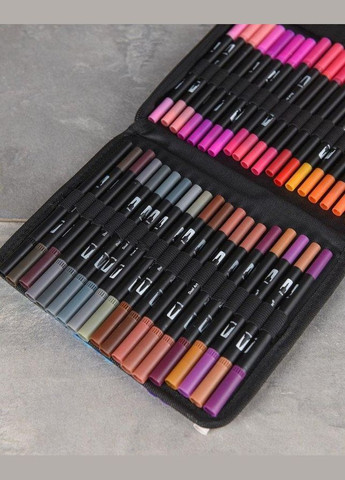 Акварельні скетч-маркери двосторонні 80 маркерів Color pencil Набір юного художника із сумкою для малювання No Brand (322417479)