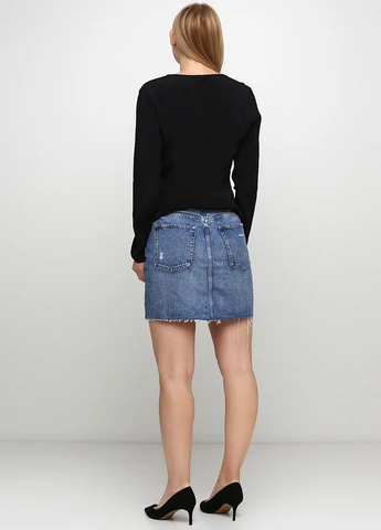 Синяя однотонная джинсовая юбка H&M