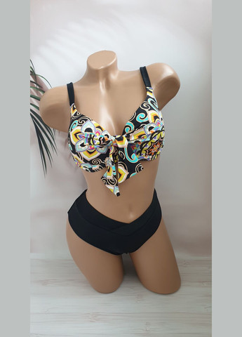 Чорний літній жіночий роздільний купальник роздільний No Brand