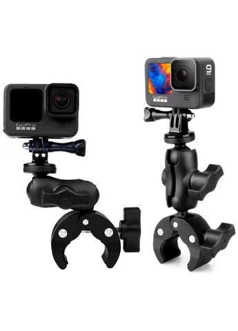 Крепление зажим держатель шарнирный на руль трубу раму с адаптером для экшн камер GoPro 17 см (477818-Prob) Unbranded (300332465)