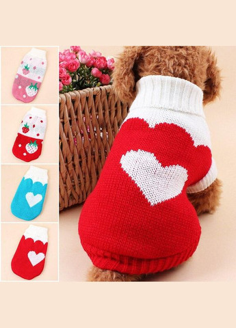 Вязаный акриловый свитер для котов и кошек Pet Style "Красное сердце" XL No Brand - (323236014)