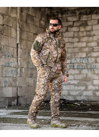 Тактичний чоловічий демісезонний костюм SoftShell піксель No Brand