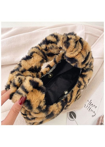 Женская меховая 10451 сумка багет тигр черно коричневая No Brand (326487529)