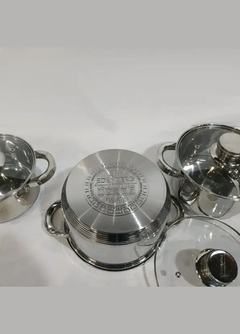 Набор кастрюль EB-3731 из нержавеющей стали 12 предметов (EB-3731) Edenberg (348112204)