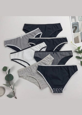 Набор женских базовых трусиков неделька - 7 шт. Nicoletta (303627994)