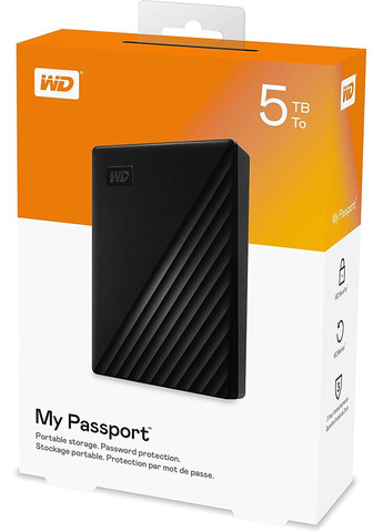 Внешний жесткий диск 2.5" USB 5.0TB WD My Passport Black (WDBPKJ0050BBKWESN) Western Digital (314748787)