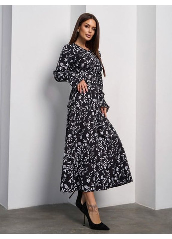 Черное платье sa-588 черное ISSA PLUS однотонное