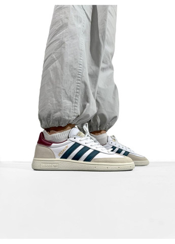 Белые демисезонные кроссовки мужские adidas spezial white / beige / red адидас специал No Brand