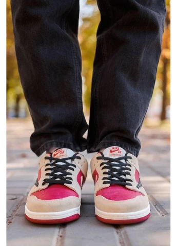 Красные летние кроссовки nike sb dunk low x travis scott playstation red найк сб данк No Brand
