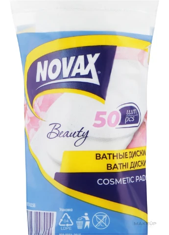 Ватні косметичні диски, 50 шт. Cosmetic Pads 50шт (508971-27263536) Novax (368654157)