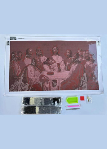 Алмазна мозаїка Ікона Тайна вечеря в сірих кольорах 40х70 см SS809 ColorArt (292145726)