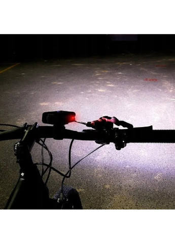 Ліхтарик велосипедний на кермо з індикатором заряду батареї великий 1 діод алюмінієвий сплав 106х35х35 мм (476321-Prob) Unbranded (278747401)