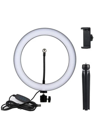 Кольцевая лампа Ring Fill Light QX-260 селфи кольцо на тренозе с креплением телефона USB 26 см No Brand (326800912)