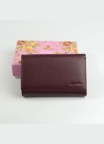 Бордовий шкіряний жіночий міні гаманець портмоне на магнітах, Маленький гаманець з натуральної шкіри Balisa (266266472)