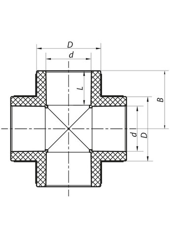 Крестовина 40 PPR K0028.PRO (KP0034) KOER (315442217)