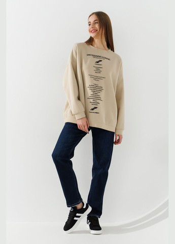 Бежевий cвітшот з принтом жіночий 6019-bp shop (2000990896193) Luck (364254879)