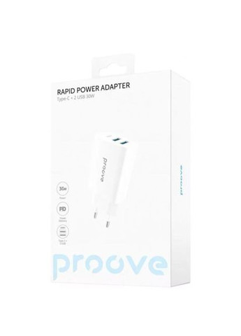 Мережевий зарядний пристрій Rapid 30W (2 USB + Type-C) Proove (360415422)