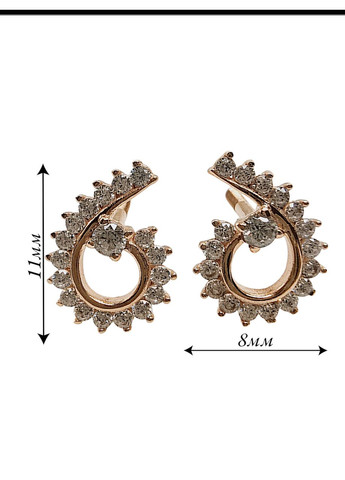Золотые серьги с фианитами SOVA 2108887101-1с SOVA jewelry house (354700173)