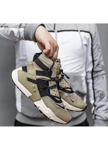 Зеленые летние кроссовки nike air huarache gripp olive найк хуарачи No Brand