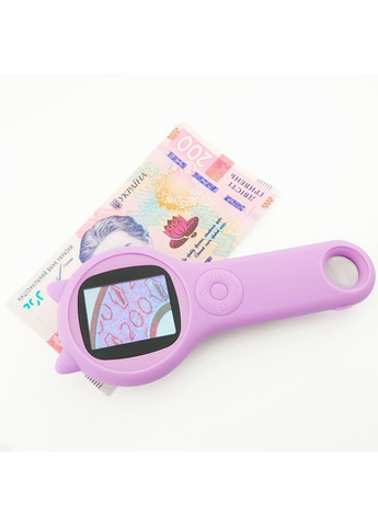 Дитячий цифровий мікроскоп з підсвічуванням і лупою бузковий Losso (367984484)