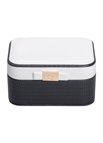 Скринька для прикрас з еко шкіри чорна органайзер для ювелірних виробів з велюровим покриттям ProDobro (364192195)