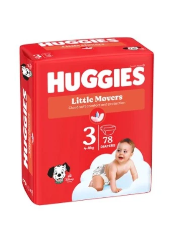Підгузки Little Movers 3 (5-9 кг) Mega 78 шт (5029053548760) Huggies Little Movers 3 (5-9 кг) Mega 78 шт (401756500)