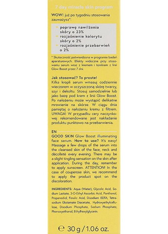Освітлювальна сироватка з гліколевою кислотою Good Skin Glow Boost Illuminating Face Serum 30g (1007278-26916) Bielenda (368645978)