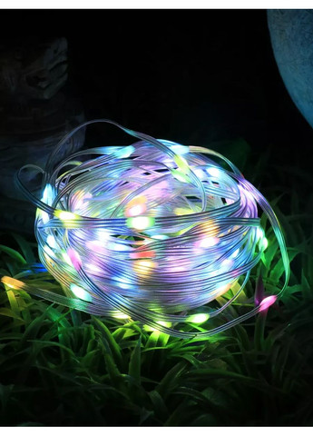 Розумна світлодіодна стрічка (гірлянда) багатофункціональна RGB водостійка IP67 на пульт керування та додаток для телефону No Brand (361669496)