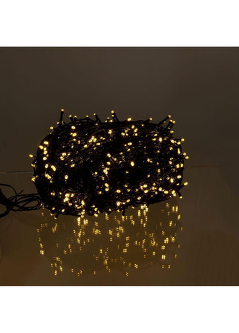 Новогодняя гирлянда уличная 100 м 1000 LED с солнечной батареей 8 режимов работы черный провод Желтый свет SB1000L100MBY Garlando (370373234)