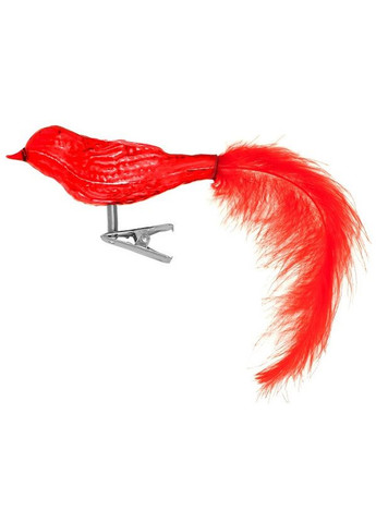 Прикраса кліпсу декоративна Пташка House of Seasons 3 шт. червоний для ялинки святковий декор іграшки ProDobro (367266766)