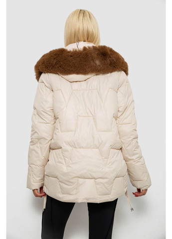 Светло-бежевая зимняя куртка женская зимняя короткая, 244r865 Ager