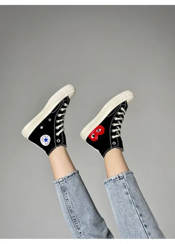 КЕДЫ ЖЕНСКИЕ CONVERSE X COMME DES GARSONS PLAY CHUCK КОНВЕРС No Brand белые демисезоны (369389757)