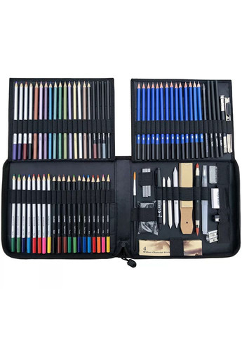 Набір для малюнку та ескізів на 85 предметів у нейлоновій сумці KALOUR (322635166)