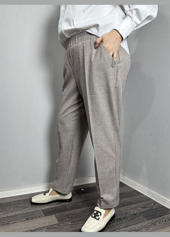 Женские брюки бежевые на резинке стильные MKJL1108-1 Modna KAZKA (277159987)