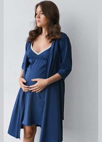 Ночная сорочка для беременных и кормящих мам Мамин Дім 24133 indigo (296985704)