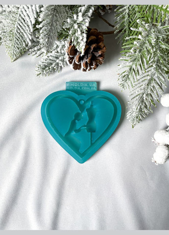 Молд Сердце с модельером для новогодних игрушек на елку силиконовая форма для эпоксидной смолы No Brand (370567058)