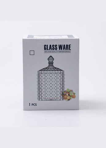 Конфетница с крышкой Ø 7.5 см ваза сахарница круглая стеклянная HP-4-102 Yiwu (329375906)