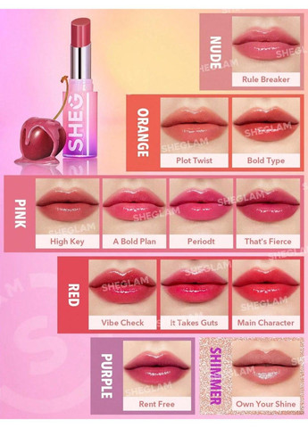 Помада для губ глянцева Mirror Kiss High-Shine Lipstick 2.9 г Rule Breaker Sheglam (317575097)