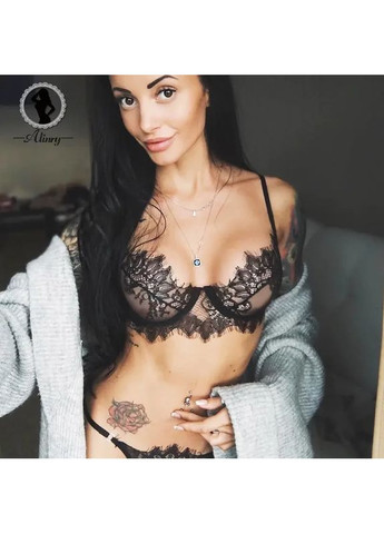 Черный демисезонный сексуальный комплект нижнего белья из мягкого кружева alinry. эротическое женское нижнее белье для обольщения China